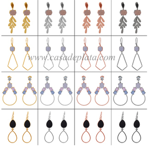 ต่างหูสตั๊ดโซ่เงิน925เพิร์ล Chalcedony - Product Image 5