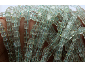 Venta al por mayor de cuentas lisas de Aguamarina natural en forma de caja para la fabricación de joyas - Product Image 1