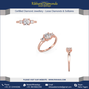 Anillo de diamantes de oro rosa de 18kt de primera calidad de India para sus clientes, venta al por mayor - Product Image 4