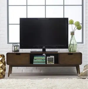 Fancy LED TV berdiri Modern kabinet meja ruang tamu furnitur kayu mahoni antik putih padat Modern