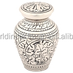 Recuerdo de urna de cremación de pájaros y flores, suministros funerarios, BRASSWORLD, INDIA - Product Image 3