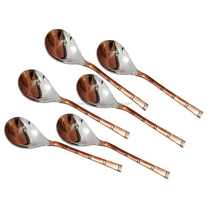 Juego de cucharas de arroz de cobre y acero inoxidable con logotipo personalizado de fabricante al por mayor para restaurante en casa o vajilla de obsequios - Product Image 6