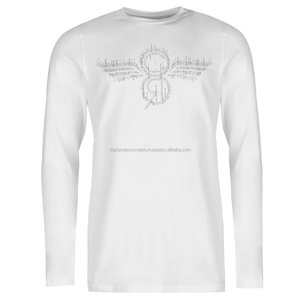 Personalizado cuello en O manga larga Fitness 100% de hombre de algodón impreso personalizado camiseta Bangladesh - Product Image 3