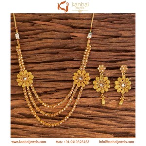 Conjunto de colgante lateral con joyería chapada en oro, venta al por mayor, 17550 Lct - Product Image 2