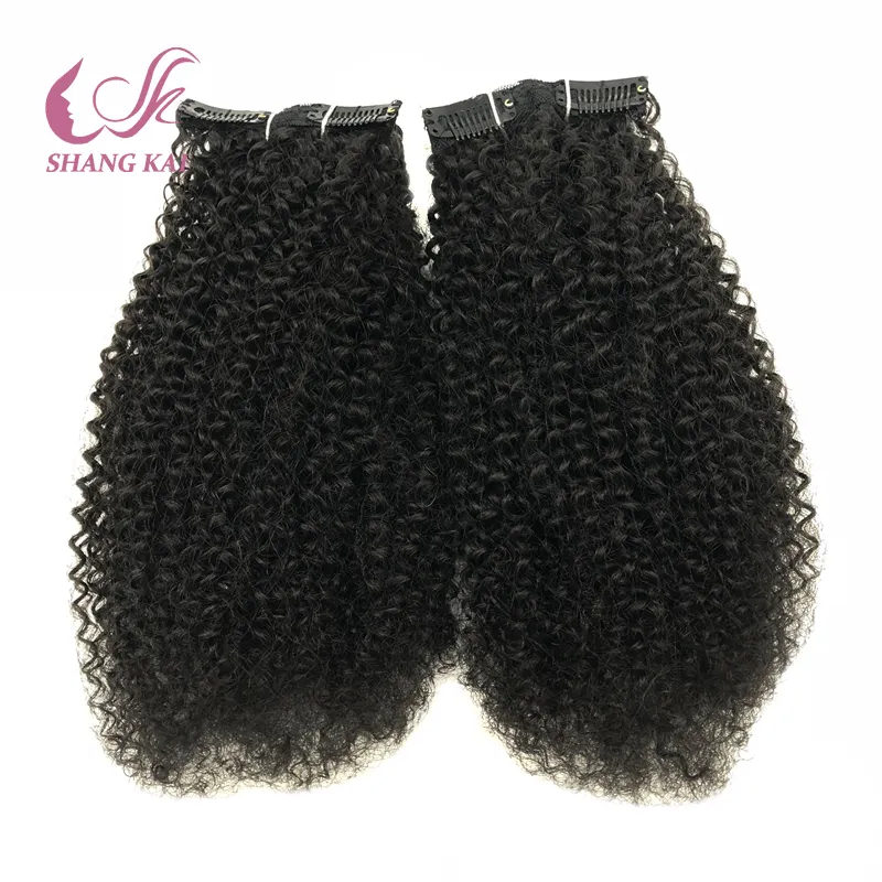 Wholesale Price Kinky Curly Indian Hair Clip In Hair Extensions