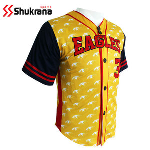 Shukrana Men's <b>Baseball</b> Jersey Sublimated Breathable Quick Dry 100% Polyester Short Sleeve Athletic Fit Custom Team Sports - Product Image 2