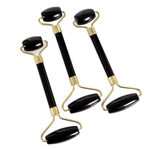 Rouleau de massage de haute qualité obsidienne noire massage du visage rouleau de cristal naturel produits pour le visage rouleau 4 à 5 pouces grossiste - Product Image 3