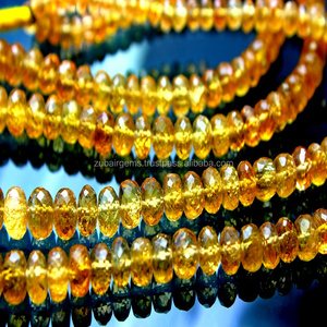 ธรรมชาติ Citrine Faceted Roundel 18นิ้วลูกปัดคุณภาพดี - Product Image 2