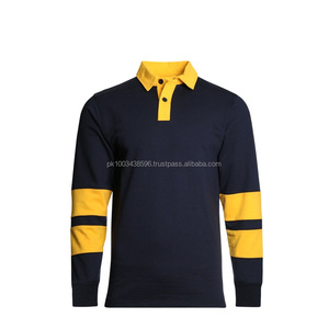 High Quality Custom <b>Blank</b> Rugby Long Sleeve Polo Shirt for Men and Women - Product Image 1