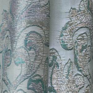 Juego de 2 cortinas de poliéster para puerta de ventana azul claro con estampado floral para la sala de estar de lujo - Product Image 3