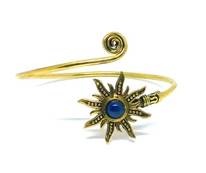 Uniquely Designed Brass Cuff Bracelet with Lapis Stone <b>Gold</b>-Plated Pearls Diamonds <b>Number</b> Pattern Weddings Parties Anniversaries - Product Image 3