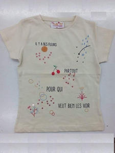 Camiseta de algodón 100% para niñas, Camiseta estampada de Pretty Girl, Tops para niños, nueva colección de Bangladesh - Product Image 3