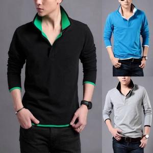 Polos OEM personalizados de dos tonos de color para hombres - Product Image 1