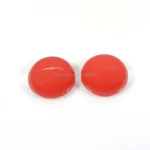 Tổng Hợp Màu Đỏ San Hô Người Đàn Ông Được Làm Bằng 14Mm Vòng Cabochon Pair 17.70 Cts Lỏng Đá Quý Cho Bông Tai