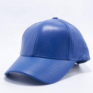 Gorra de béisbol de cuero genuino azul real 2025, elegante sombrero deportivo Vintage, sombreros de verano personalizados para viajes al aire libre, fiesta, pesca - Product Image 1