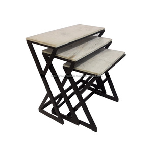Elegant Contemporary <b>Side</b> <b>Table</b> Versatile Metal Iron Minimalist Chic Farmhouse Style Living Room Bedroom Functional Coffee <b>Table</b> - Product Image 1