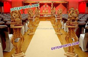 Mandap ชุดไม้แกะสลัก Mandap แบบโบราณ,ชุด Mandap ทำจากไม้สำหรับงานแต่งงานอินเดีย - Product Image 6