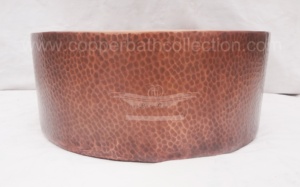 อ่างล้างหน้าทองแดงโบราณแบบรูเดียว ดีไซน์ลายตอกแบบเรียบง่าย สไตล์วินเทจ สำหรับวางบนเคาน์เตอร์ รุ่น WB319 - Product Image 2