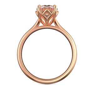 14K oro rosa Real solitario 0.50Ct diamante anillo de compromiso - Product Image 2