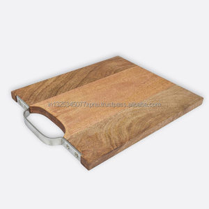 Plateau de service en bois de taille personnalisée avec poignée en aluminium - Product Image 2