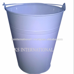 Seau en métal enduit de poudre bleue avec seau en métal de forme ronde pour fête - Product Image 3