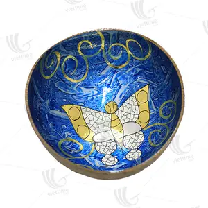 喷漆椰子碗批发，越南制造的装饰手工椰子碗