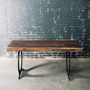 鋳鉄製ダイニングテーブルブラックウォールナット