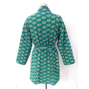Veste de kimono réversible en soie crêpe, 2 pièces, fait à la main pour femmes et filles, manteau long, vintage - Product Image 4