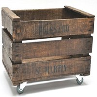 Scatola di legno pieghevole eco-friendly per vino/frutta scatola di stoccaggio solido Design impilabile e multifunzione