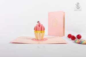 การ์ดอวยพรแบบป๊อปอัพรูปสตรอเบอร์รี่หวานๆกระดาษงานฝีมือของที่ระลึกสำหรับวันวาเลนไทน์การ์ดความรักและการ์ดวันเกิด - Product Image 5