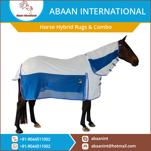 Couverture de cheval de dressage hybride avec combinaison de maille et de coton, respirante, légère, pour l'été, protection contre les mouches et les UV - Product Image 2