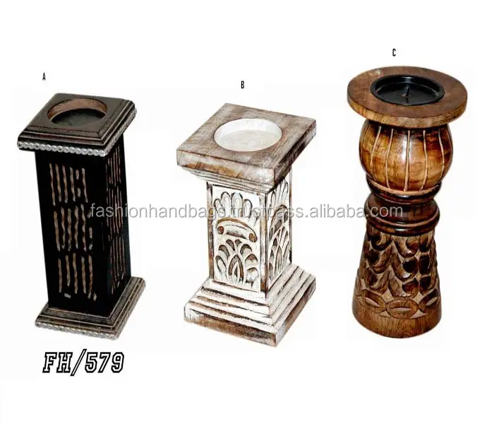 Wooden Craft Worked Candle Holder or Stand Wholesaler