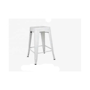 Tabouret en acier inoxydable enduit de poudre blanche pour la maison et le jardin, meubles de maison, tabouret de Bar en métal en cuir PU moderne - Product Image 4