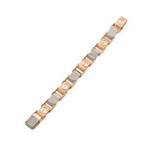 <b>Mens</b> Rose <b>White</b> <b>Gold</b> Charm Diamond <b>Bracelet</b> From India - Product Image 1