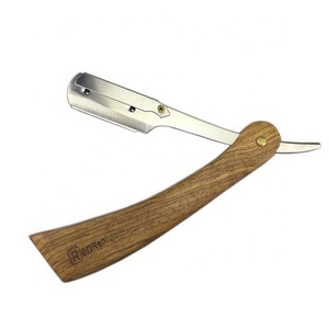 Rasoir à lame unique Rasoir à gorge coupée Lame en acier inoxydable avec manche en bois Rasoirs à raser par Life Care Instruments - Product Image 4