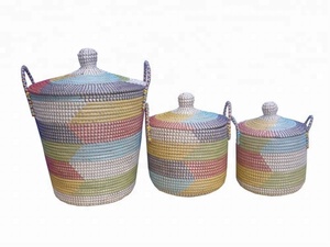 <b>Seagrass</b> Laundry <b>Basket</b> and <b>Storage</b> <b>Basket</b> with Various Color - Product Image 4