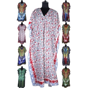 Robe longue pour femmes, vêtement avec col en V, couleur unie, caftan, mode 2020 - Product Image 2