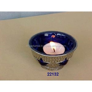 Verre et laiton décoratifs antiques personnalisés en gros de conception unique votive - Product Image 1