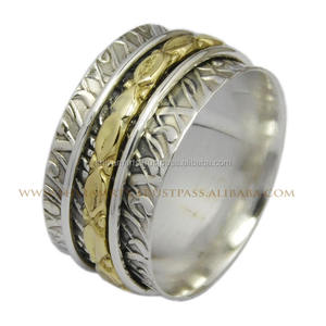 Elegant 925 Sterling Silver Meditation <b>Spinner</b> <b>Ring</b> Pure Eternity Vermeil Bezel Setting Inlay Direct From Manufacturer Supplier - Product Image 4
