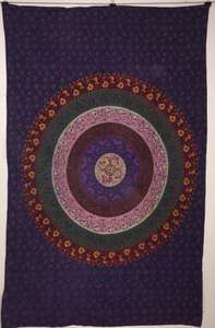 Tapices de algodón bohemios, pavo real, Mandala, ropa de cama Floral, colgante de pared, tamaño doble, decoración hecha a mano para el hogar por consignadores indios - Product Image 3