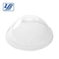 Bouchon de bouteille rond plat transparent en PET anti-déversement de 12oz, 14oz, 16oz pour gobelets de 92mm, personnalisable