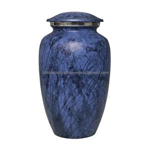 Urna de cremación texturizada de cuero para cenizas, urnas conmemorativas, suministros funerarios de cremación de la India - Product Image 2
