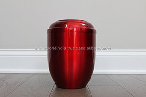 Suministros funerarios estilo americano de urna de hierro rojo plateado de Brassworld India - Product Image 2