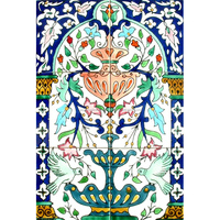 Papier peint à la main décoratif, mosaïque d'images d'art, carreaux