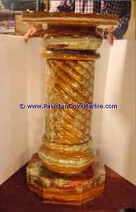 Columnas de mármol de alta calidad talladas a mano verde oscuro blanco Multi rojo ónix columnas de calidad de exportación con acabado superficial pulido - Product Image 5