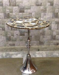 TABLE en AGATE de luxe en métal, TABLE basse, en osier, de jardin - Product Image 6