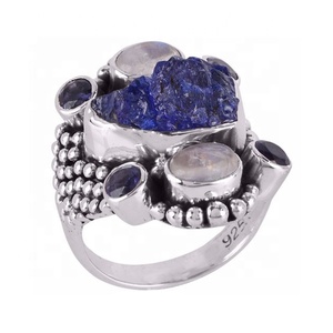 แหวนอัญมณีหลายแบบ iolite คุณภาพสูง925แข็งเครื่องประดับเงินสเตอร์ลิงแหวนเวอร์เมียล - Product Image 1