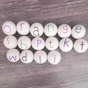 100% tablero de bolas de fieltro ecológico alfabetos nuevos artesanos Nepal Zelanda lana cosida mujeres calificadas NP cosas educativas para - Product Image 5