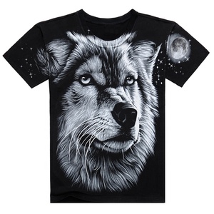 Camiseta de algodón con estampado animal para hombre y mujer - Product Image 1