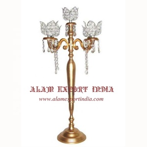 New <b>Gold</b> Aluminum Tall Candelabra for Wedding and <b>Party</b> <b>Decoration</b> Aluminum Candelabra Table Top Centerpiece - Product Image 3